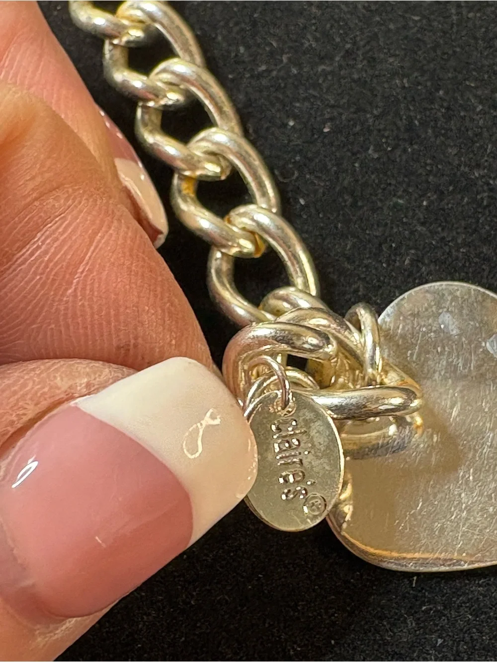 Claire's Silver Heart Charm Link Bracelet